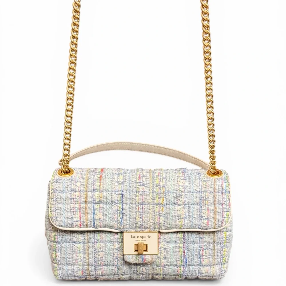 Kate Spade Evelyn Tweed Medium Convertible Crossbody Shoulder Bag - Picture 5 of 12